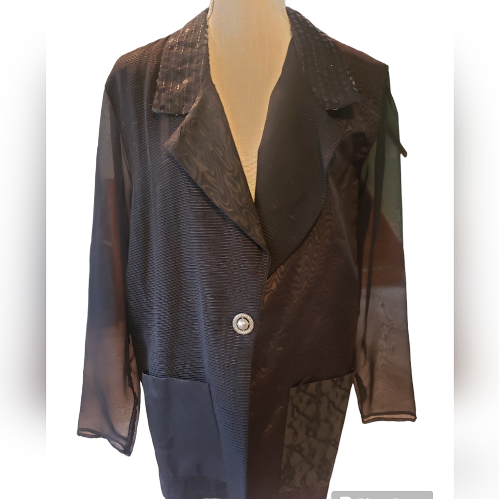Vintage mixed print blazer